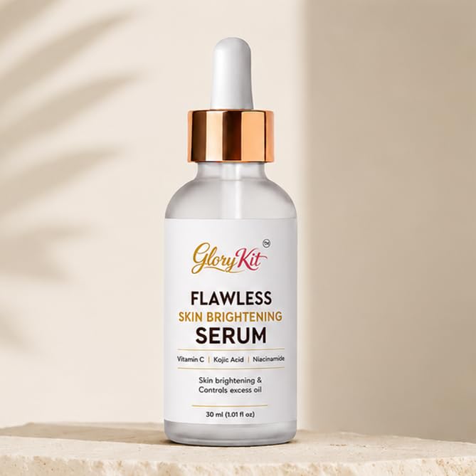 GloryKit Flawless Skin Brightening Serum with Vitamin C, Kojic Acid & Niacinamide | Dark Spot Corrector & Radiance Booster | 30ml