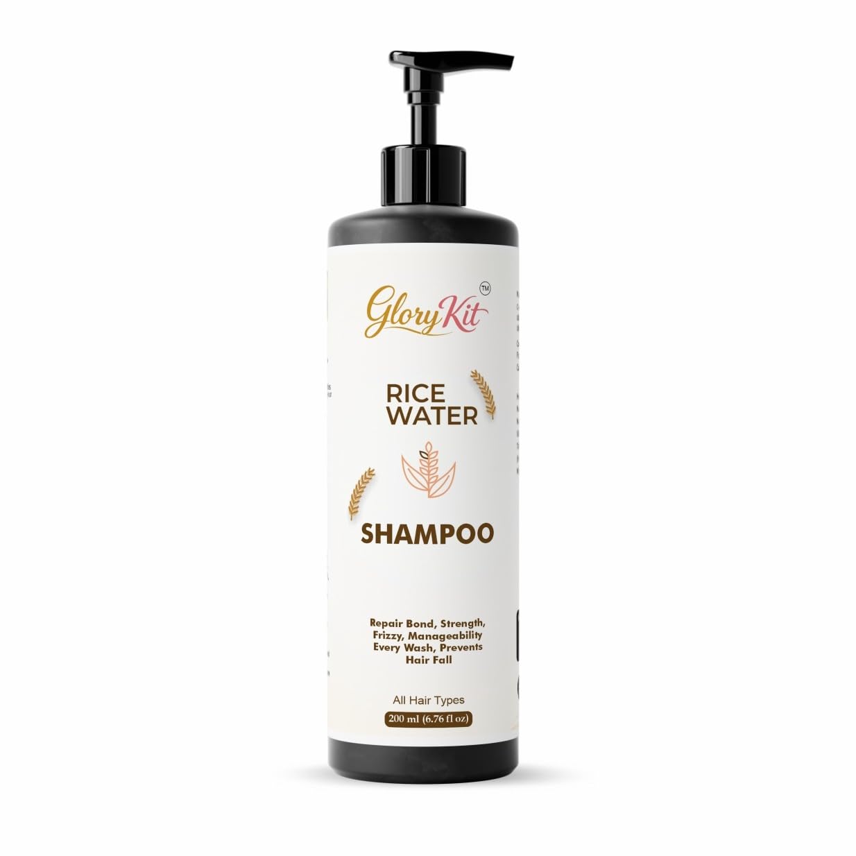 Glory Kit Daily Care Rice Water Shampoo, Supports Softness & Shine, Suitable for All Hair Types, 200 ml