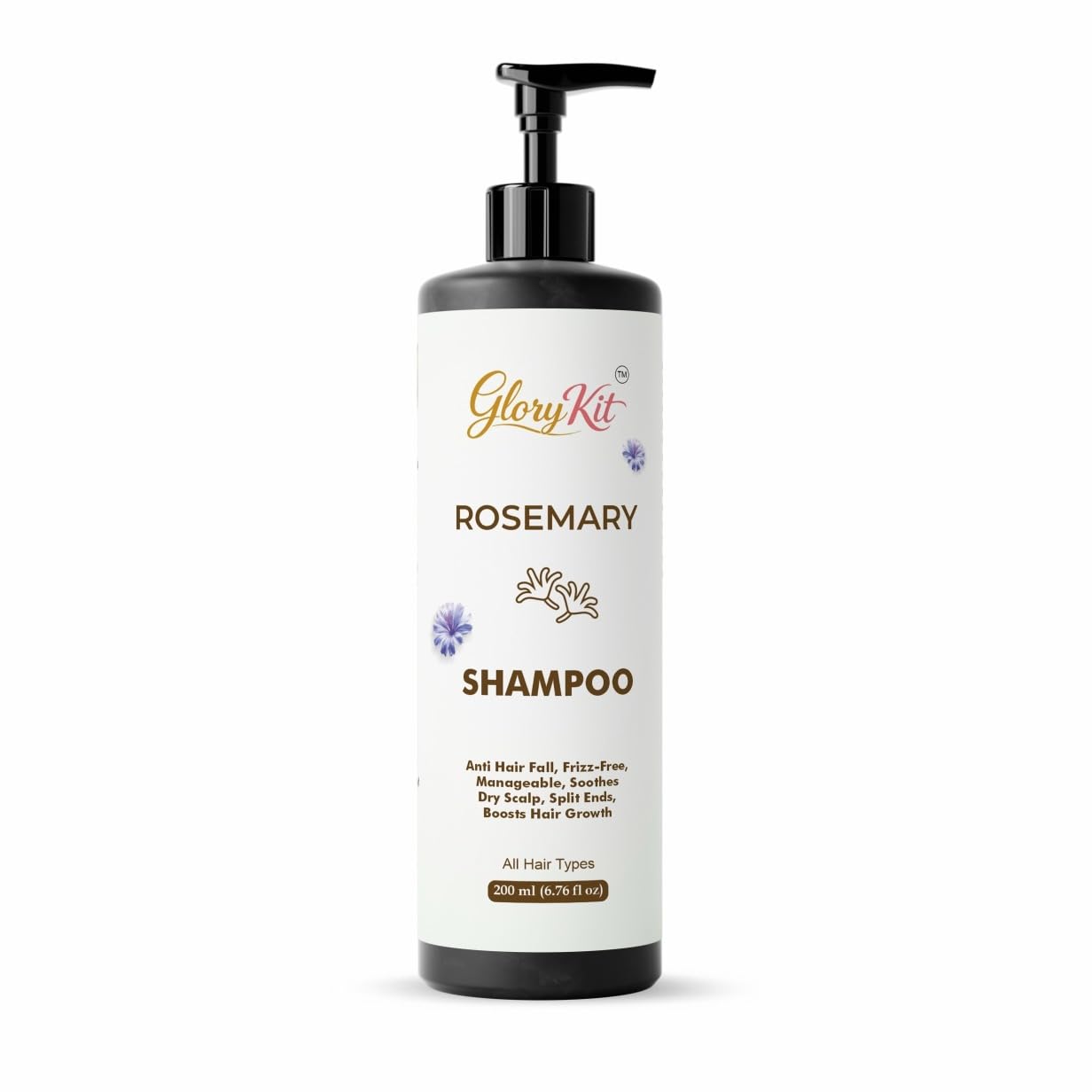 Glory Kit Rosemary Shampoo  for Hair Strength & Smooth Finish, Helps Manage Frizz, Suitable for All Hair Types, 200 ml