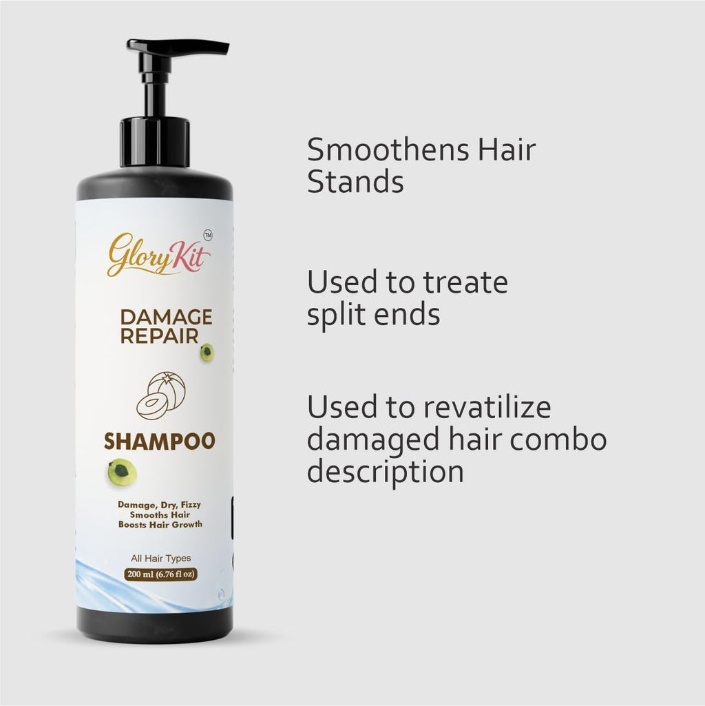 Glory Kit Daily Care Shampoo for Soft & Smooth Hair Feel, Helps Improve Manageability, All Hair Types, 200 ml
