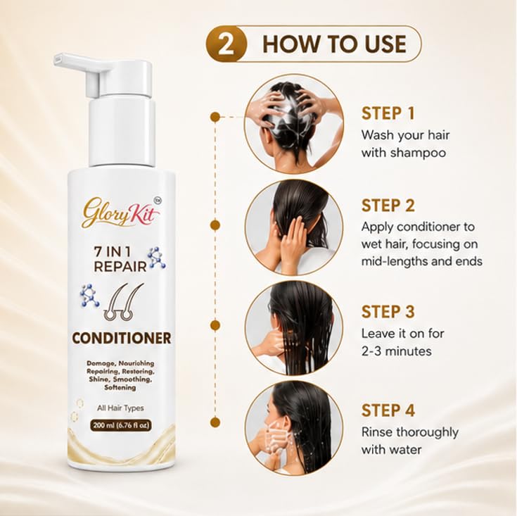 Glory Kit 7 in 1 Repair Conditioner, for Smooth & Nourished Hair, Suitable for All Hair Types, 200ml