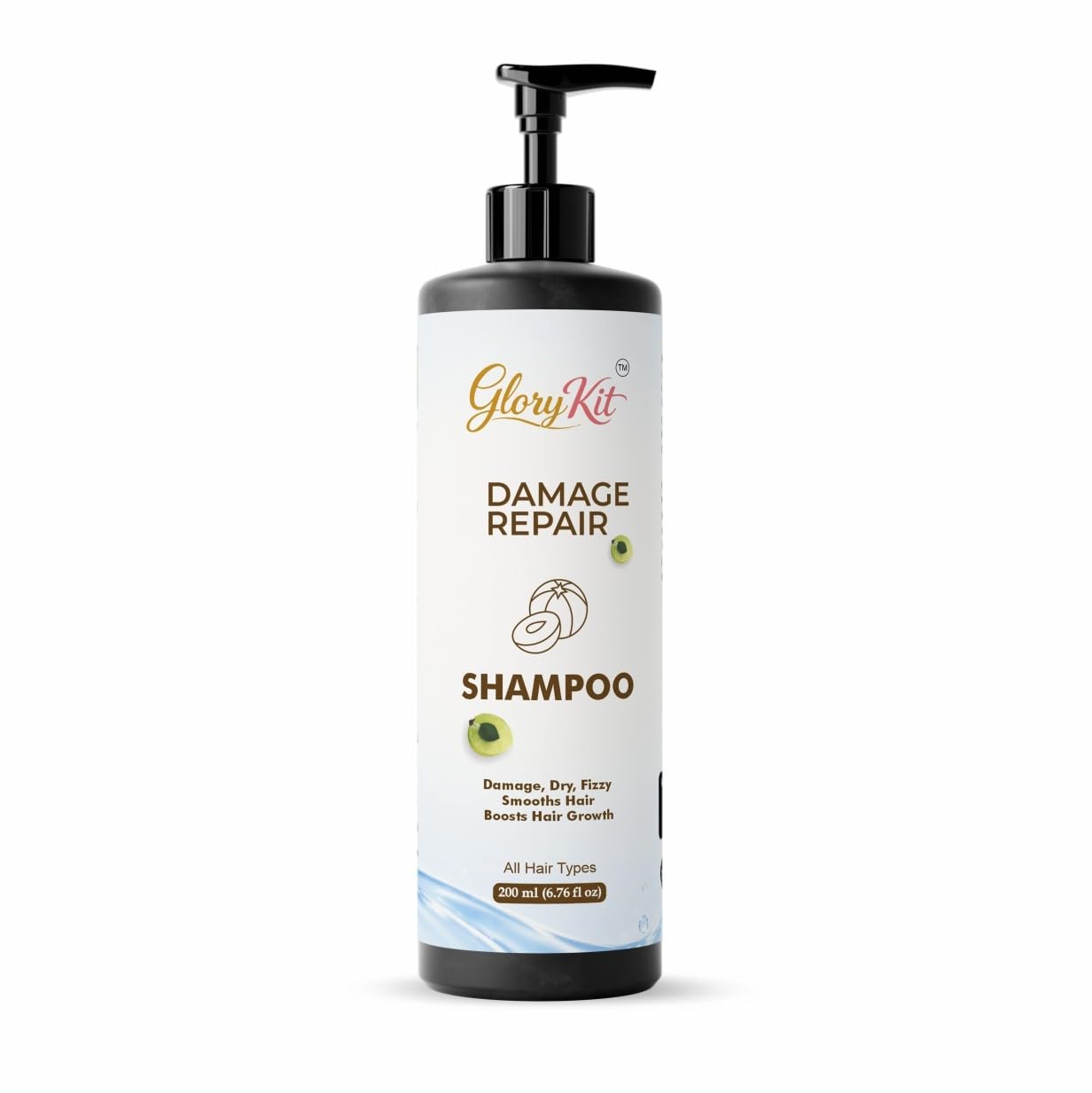 Glory Kit Daily Care Shampoo for Soft & Smooth Hair Feel, Helps Improve Manageability, All Hair Types, 200 ml