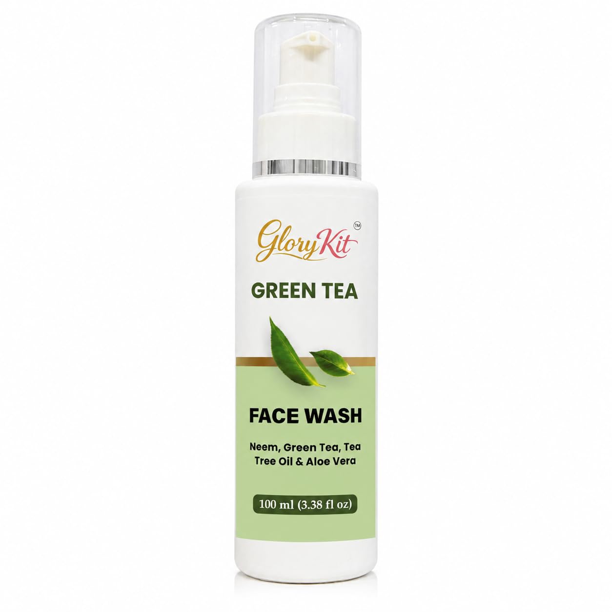 Glory Kit Daily Use Green Tea Face Wash with Neem and Tea Tree Oil for Gentle Skin Cleansing and Fresh Feeling Skin, 100 ml