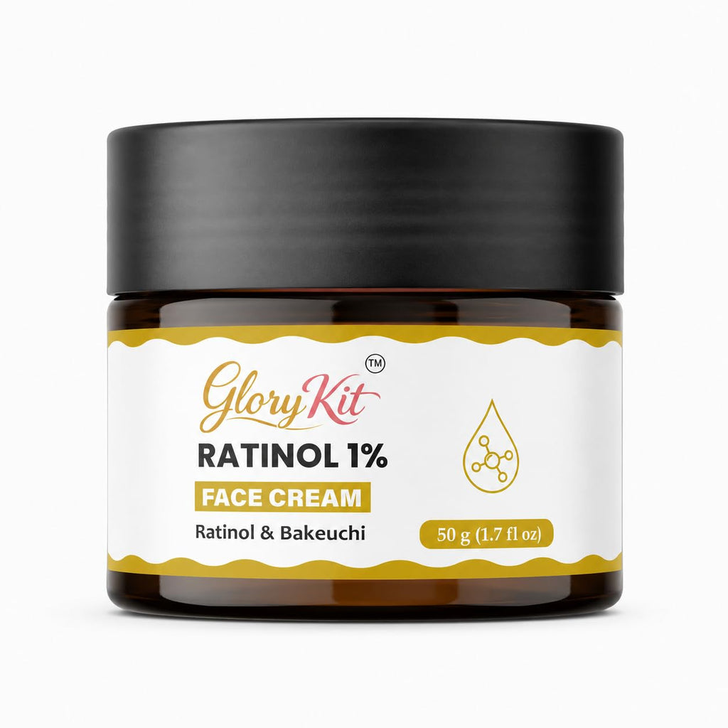 Glory Kit Retinol Face Cream with Bakuchiol Inspired Formula for Daily Skin Care Routine, Lightweight Moisturising Facial Cream with Smooth Finish, 50 g