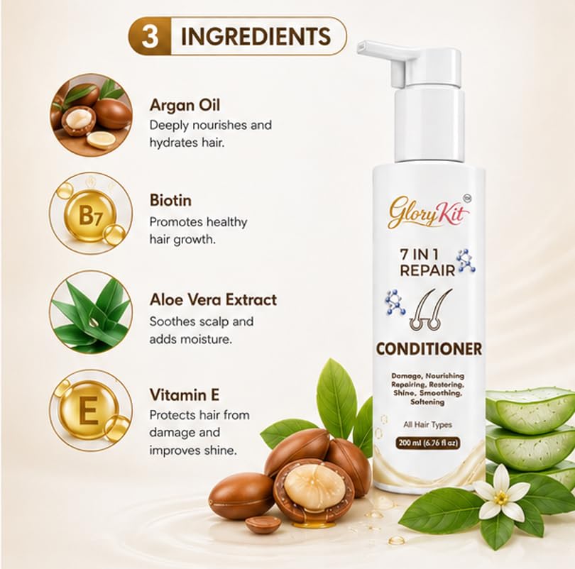 Glory Kit 7 in 1 Repair Conditioner, for Smooth & Nourished Hair, Suitable for All Hair Types, 200ml