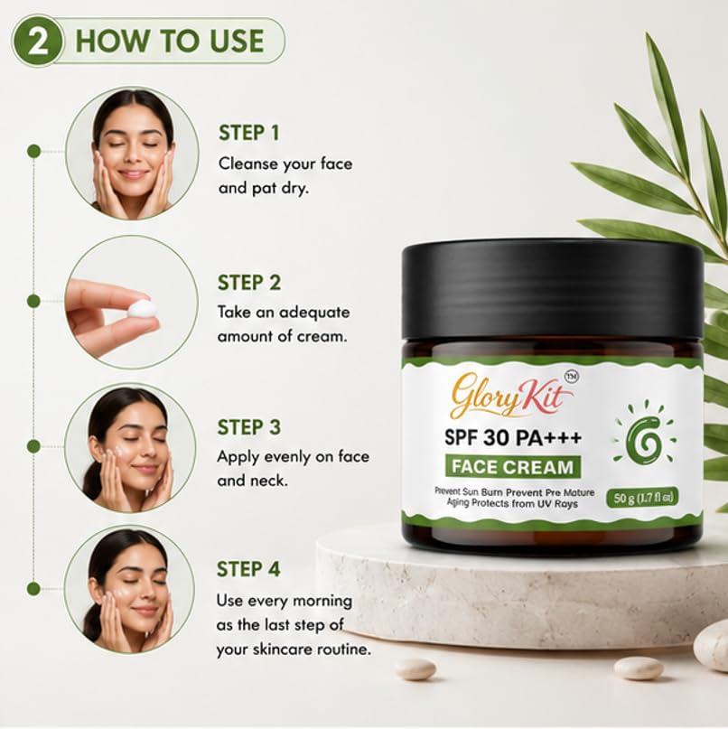 Glory Kit SPF 30 PA+++ Face Cream for Daily Skin Care with Smooth Texture and Lightweight Hydrating Formula, 50 g