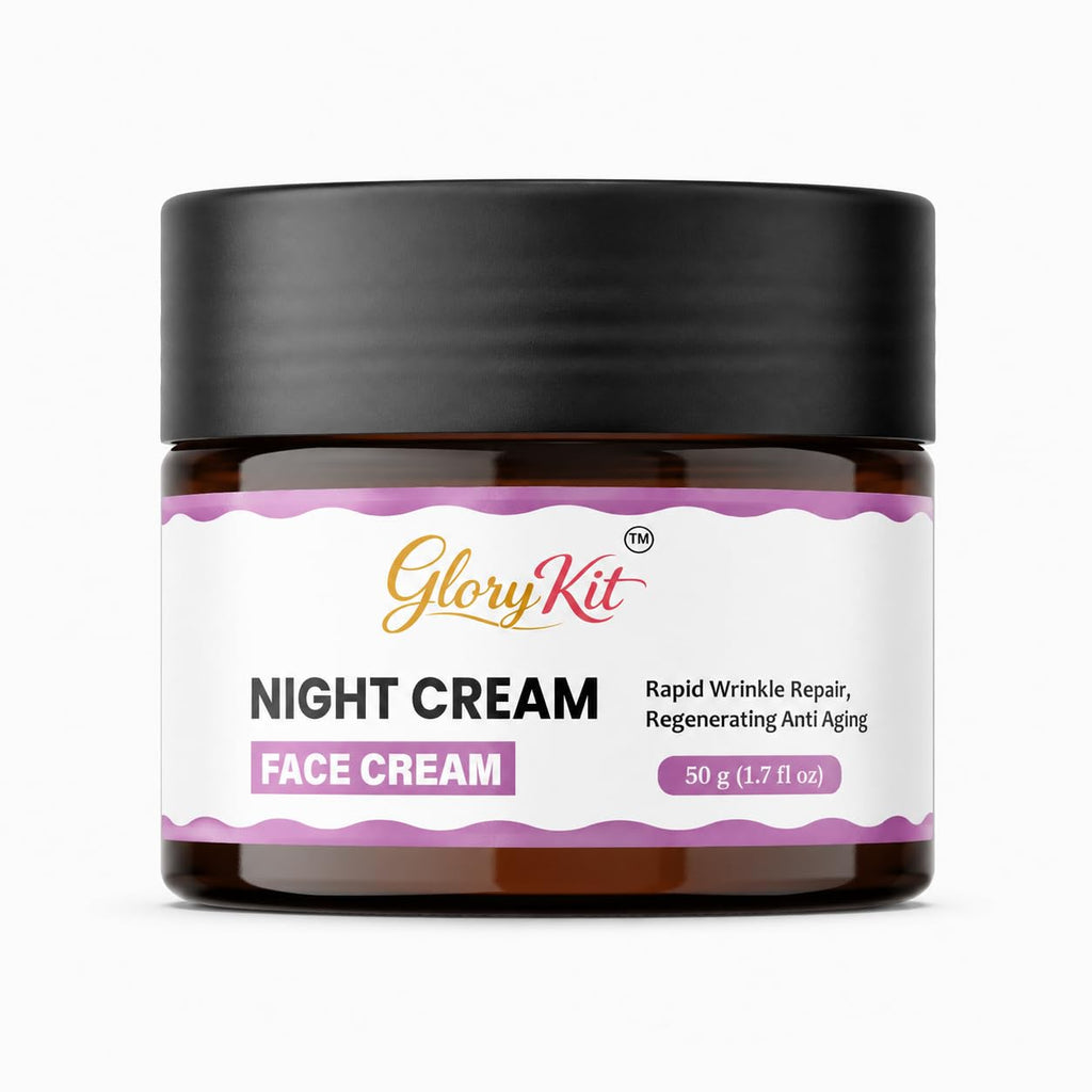 Glory Kit Night Face Cream with Lightweight Moisturising Formula for Evening Skin Care Routine, Smooth and Non Greasy Facial Cream for Daily Use, 50 g