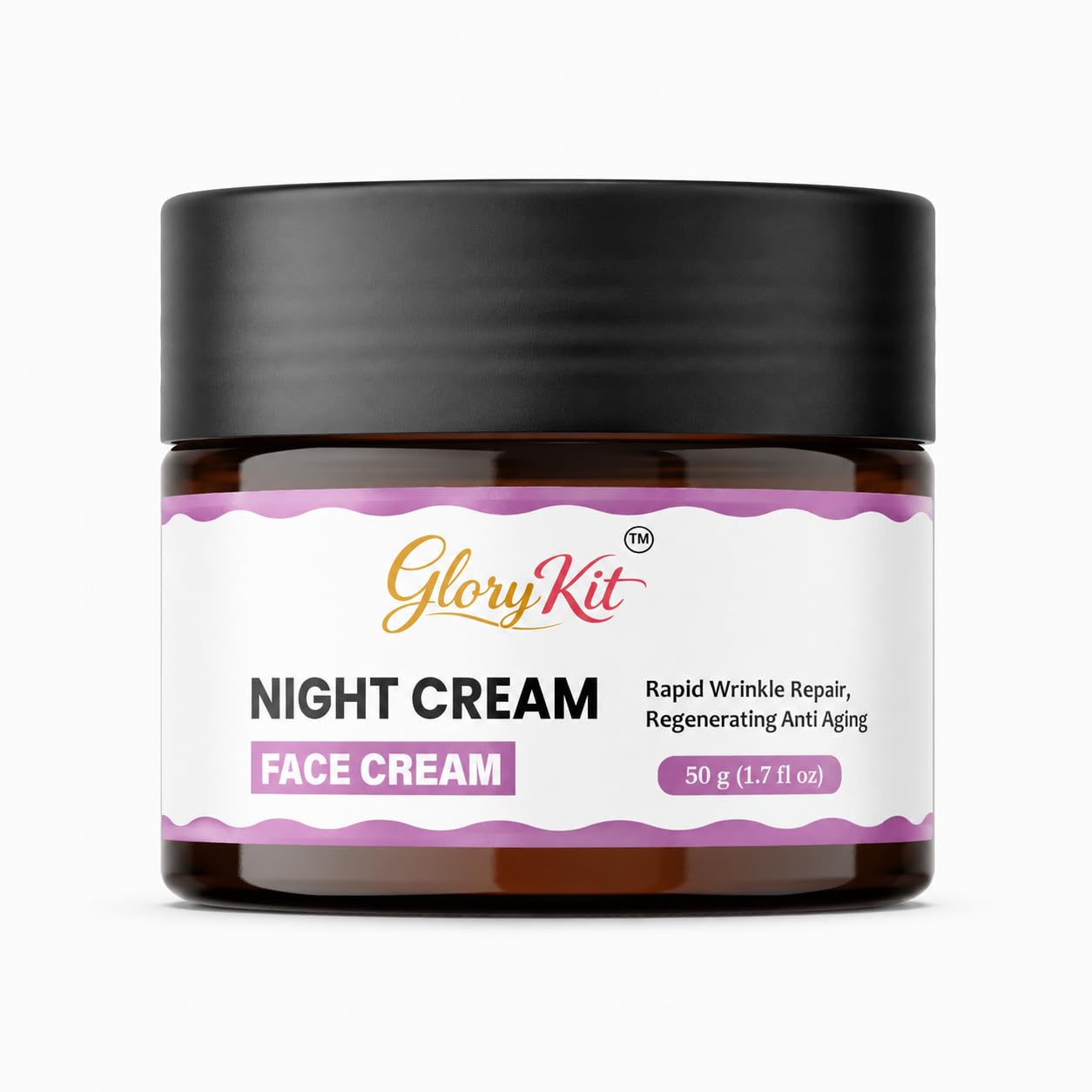 Glory Kit Night Face Cream with Lightweight Moisturising Formula for Evening Skin Care Routine, Smooth and Non Greasy Facial Cream for Daily Use, 50 g