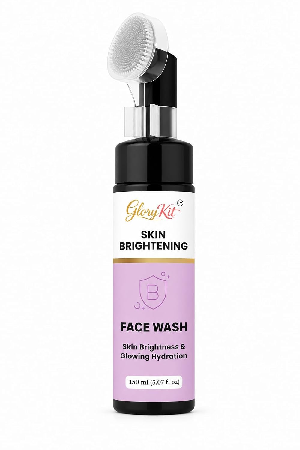 Glory Kit Skin Brightening Face Wash with Applicator for Daily Facial Cleansing and Refreshing Skin Feel, Lightweight Face Cleanser, 150 ml