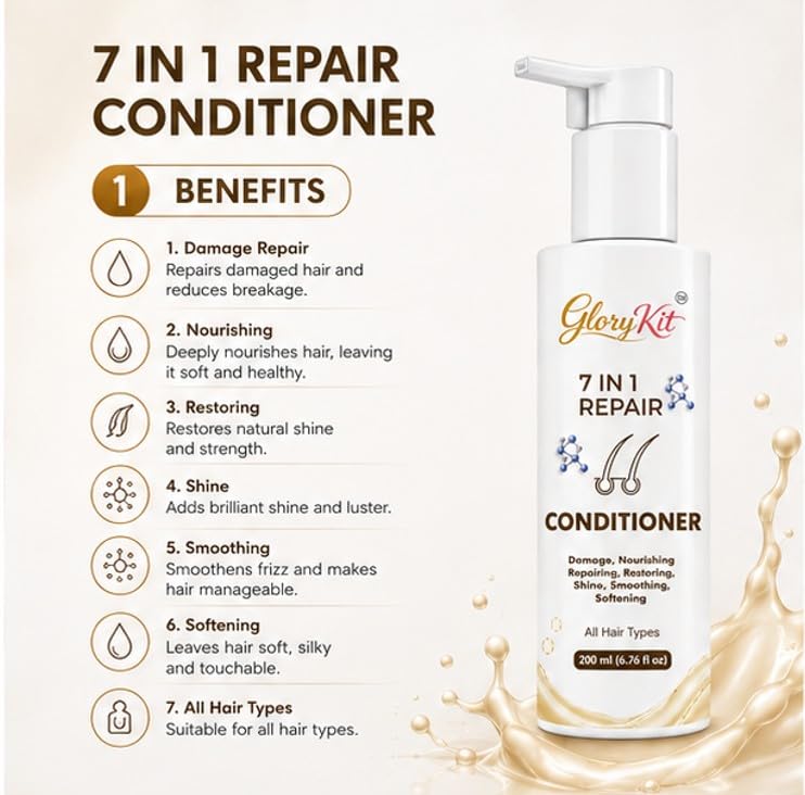 Glory Kit 7 in 1 Repair Conditioner, for Smooth & Nourished Hair, Suitable for All Hair Types, 200ml