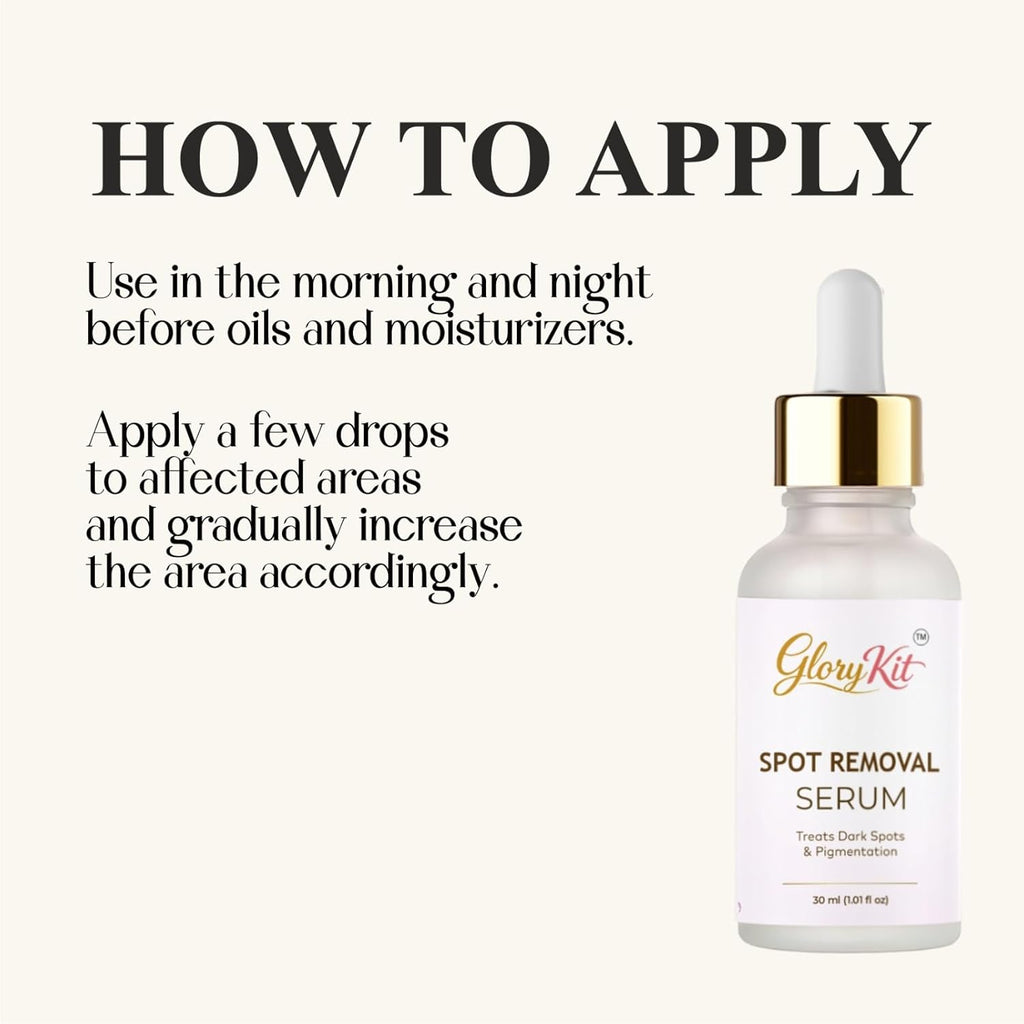 Glory Kit Spot Removal Face Serum for Dull & Uneven Skin Look, Supports Brighter & Smooth Appearance, 30 ml