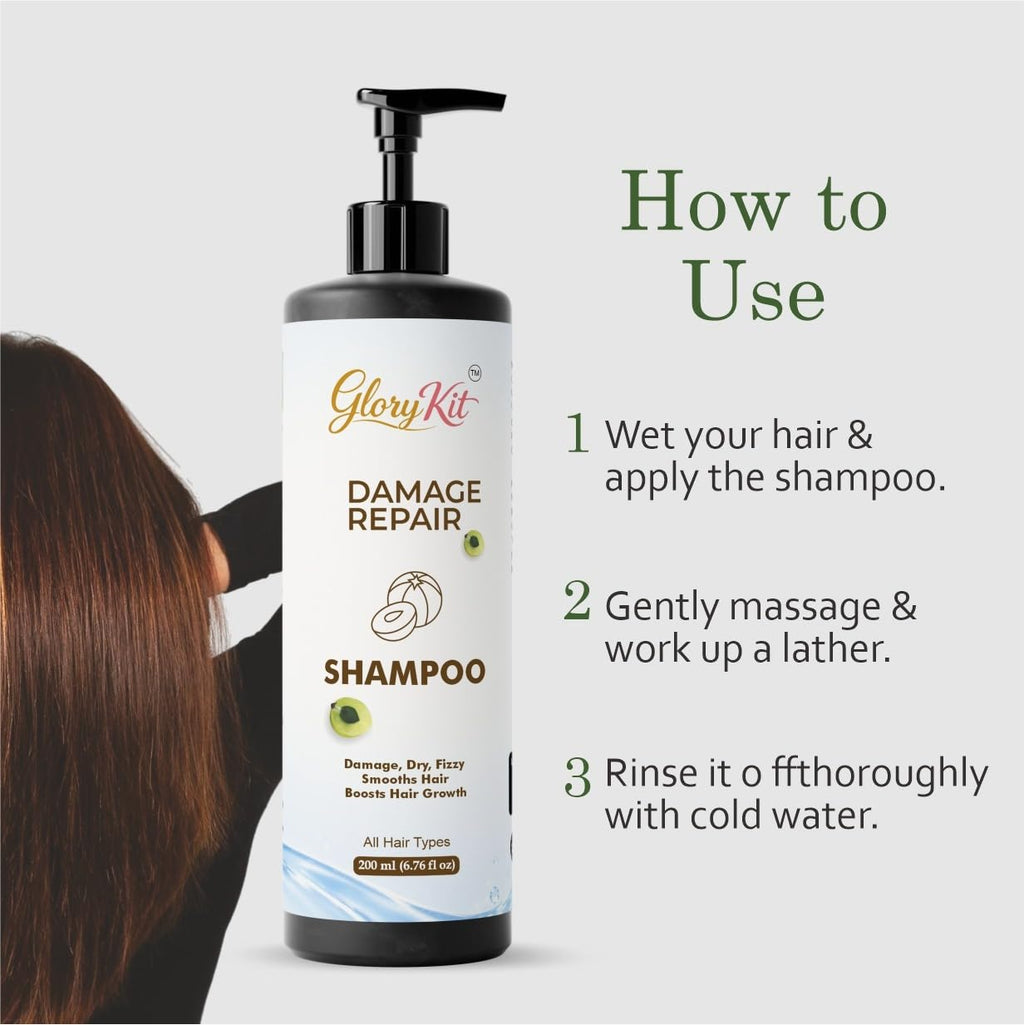 Glory Kit Daily Care Shampoo for Soft & Smooth Hair Feel, Helps Improve Manageability, All Hair Types, 200 ml
