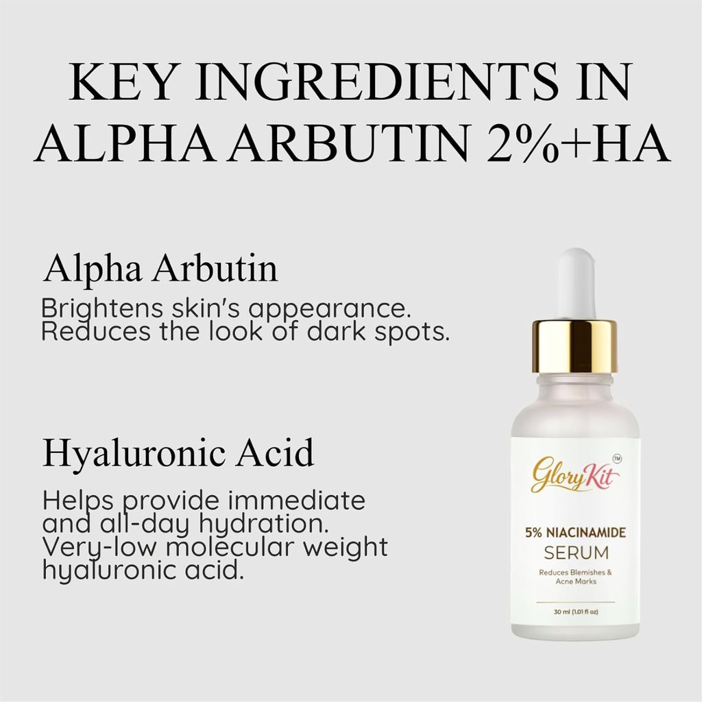 Glory Kit Niacinamide 5% Face Serum for Fresh & Refined Skin Look, Helps Enhance Texture & Radiance, 30 ml
