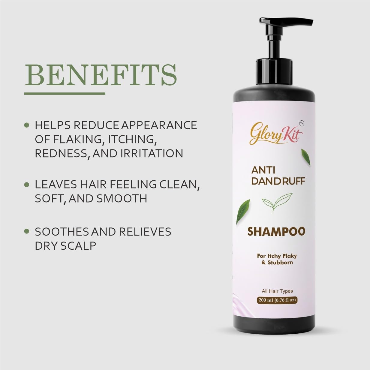 Glory Kit Scalp Care Shampoo for Flake-Prone Hair, Helps Maintain Clean & Comfortable Scalp Feel, All Hair Types, 200 ml