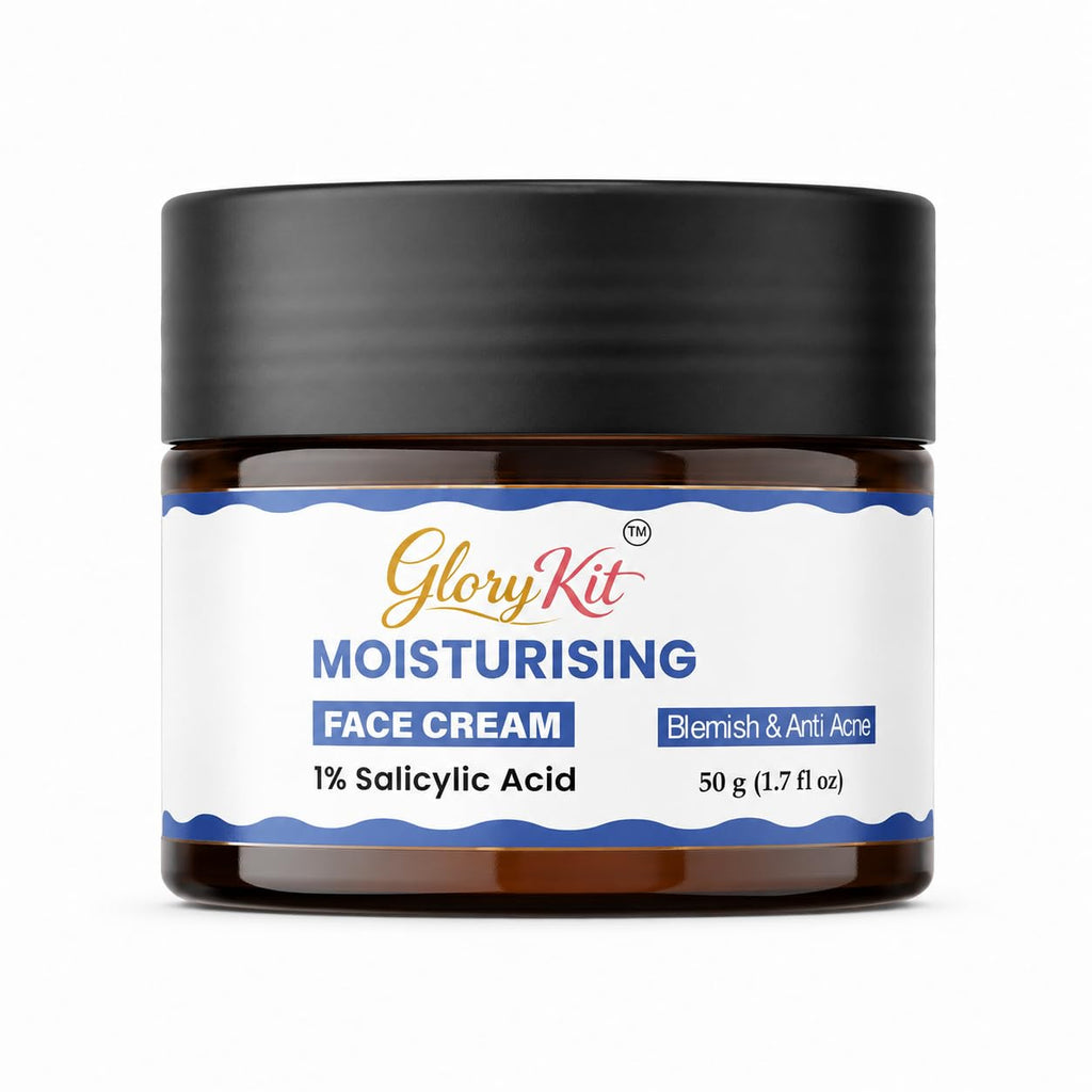 Glory Kit Moisturising Face Cream with 1% Salicylic Acid and Smooth Texture for Everyday Facial Care Routine, Non Sticky Formula, 50 g