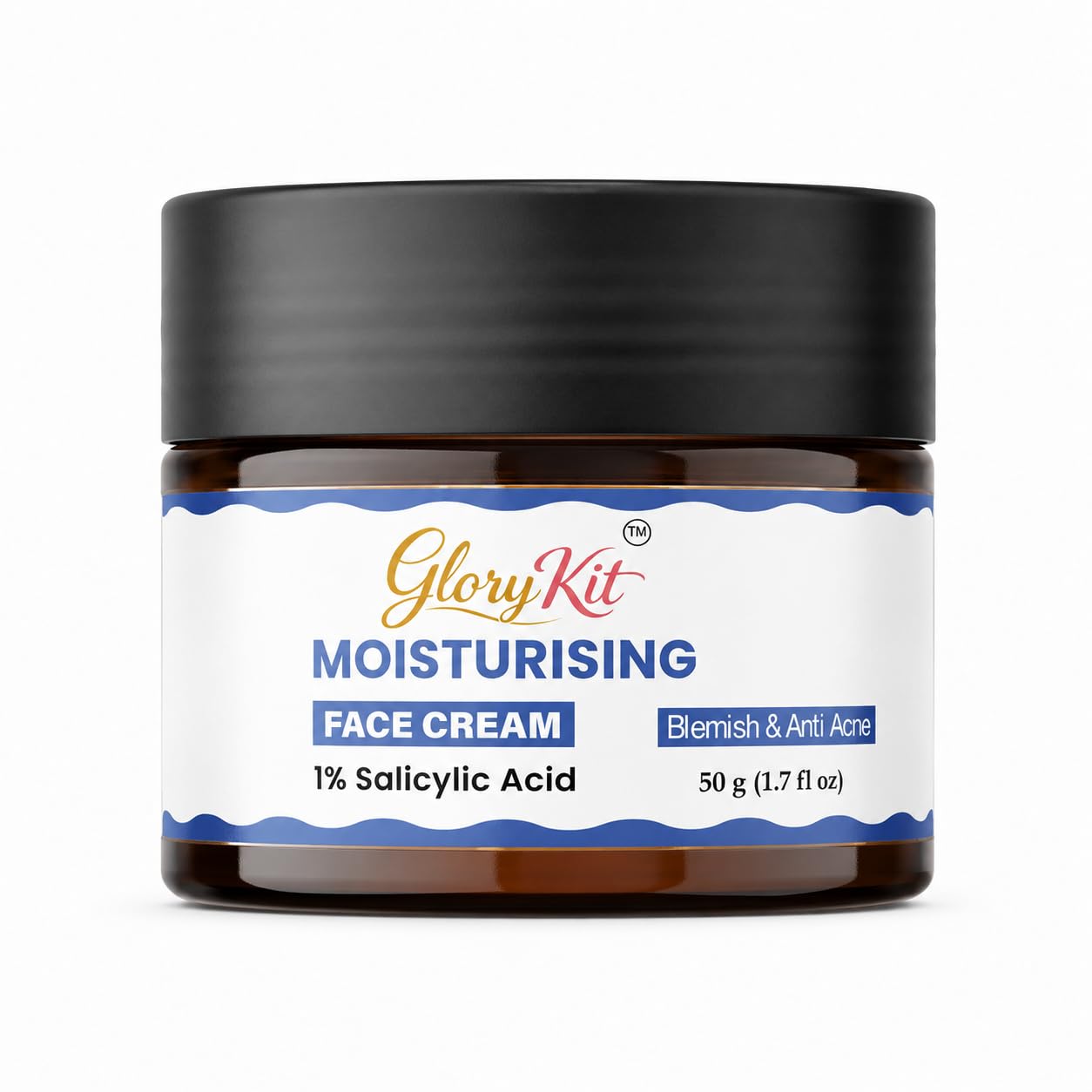 Glory Kit Moisturising Face Cream with 1% Salicylic Acid and Smooth Texture for Everyday Facial Care Routine, Non Sticky Formula, 50 g