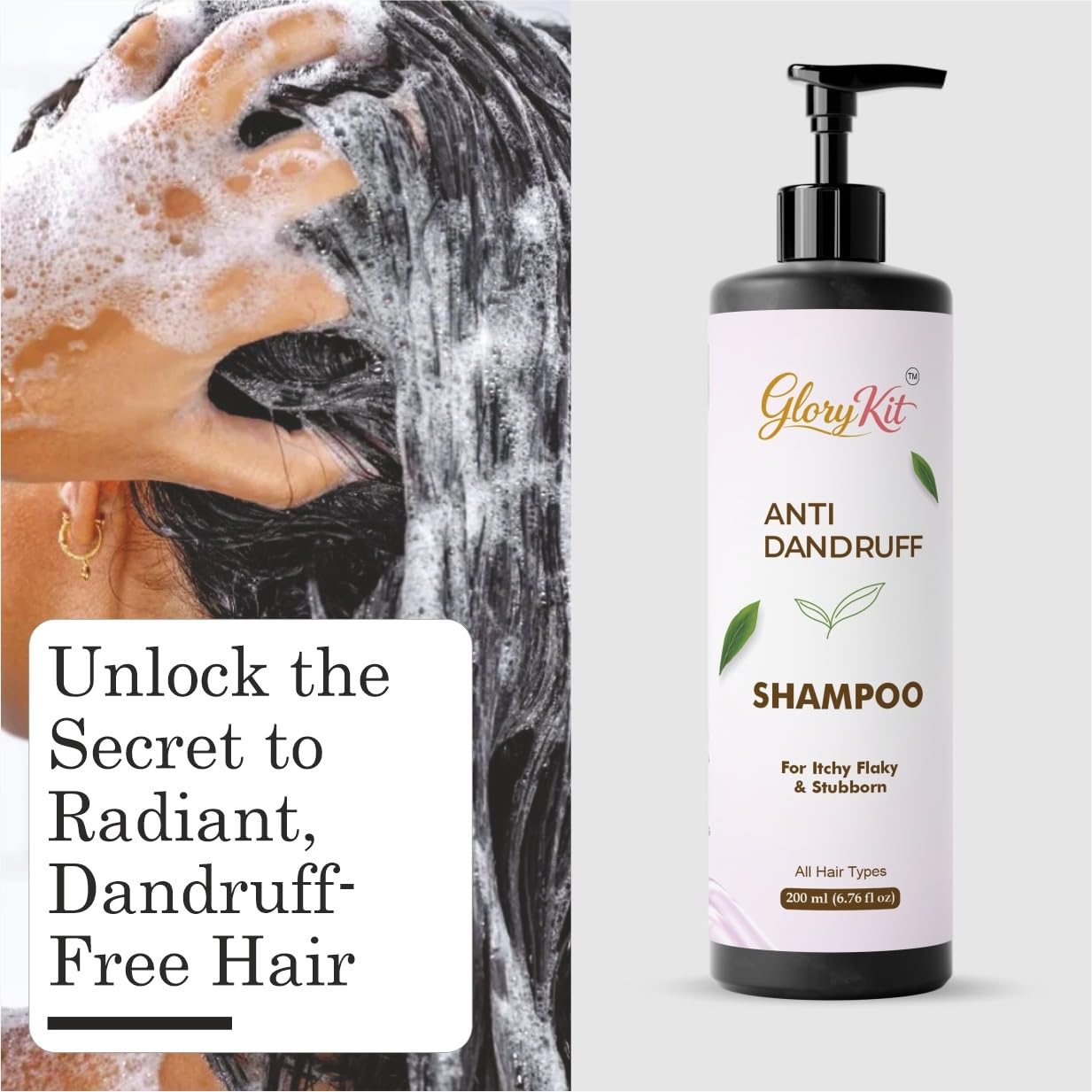 Glory Kit Scalp Care Shampoo for Flake-Prone Hair, Helps Maintain Clean & Comfortable Scalp Feel, All Hair Types, 200 ml