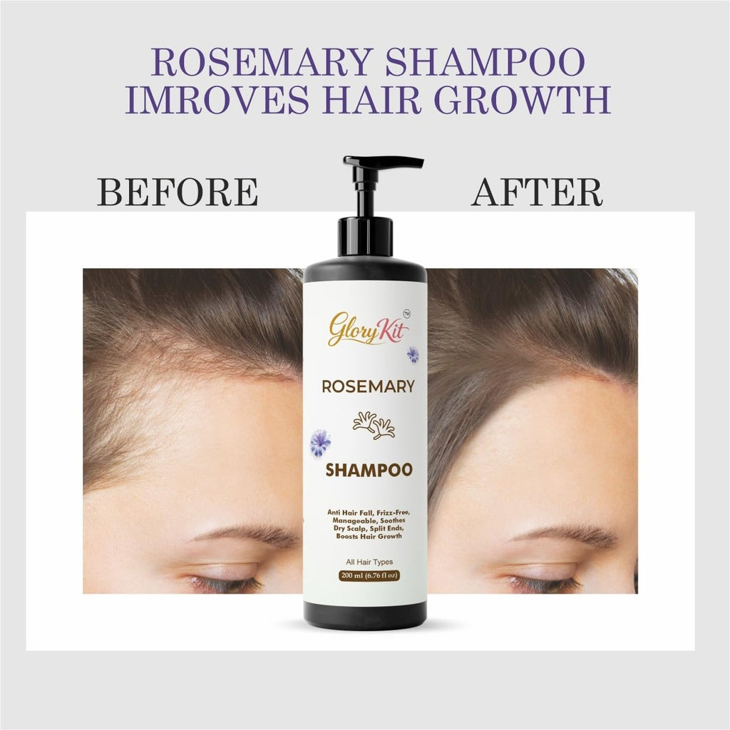Glory Kit Rosemary Shampoo  for Hair Strength & Smooth Finish, Helps Manage Frizz, Suitable for All Hair Types, 200 ml