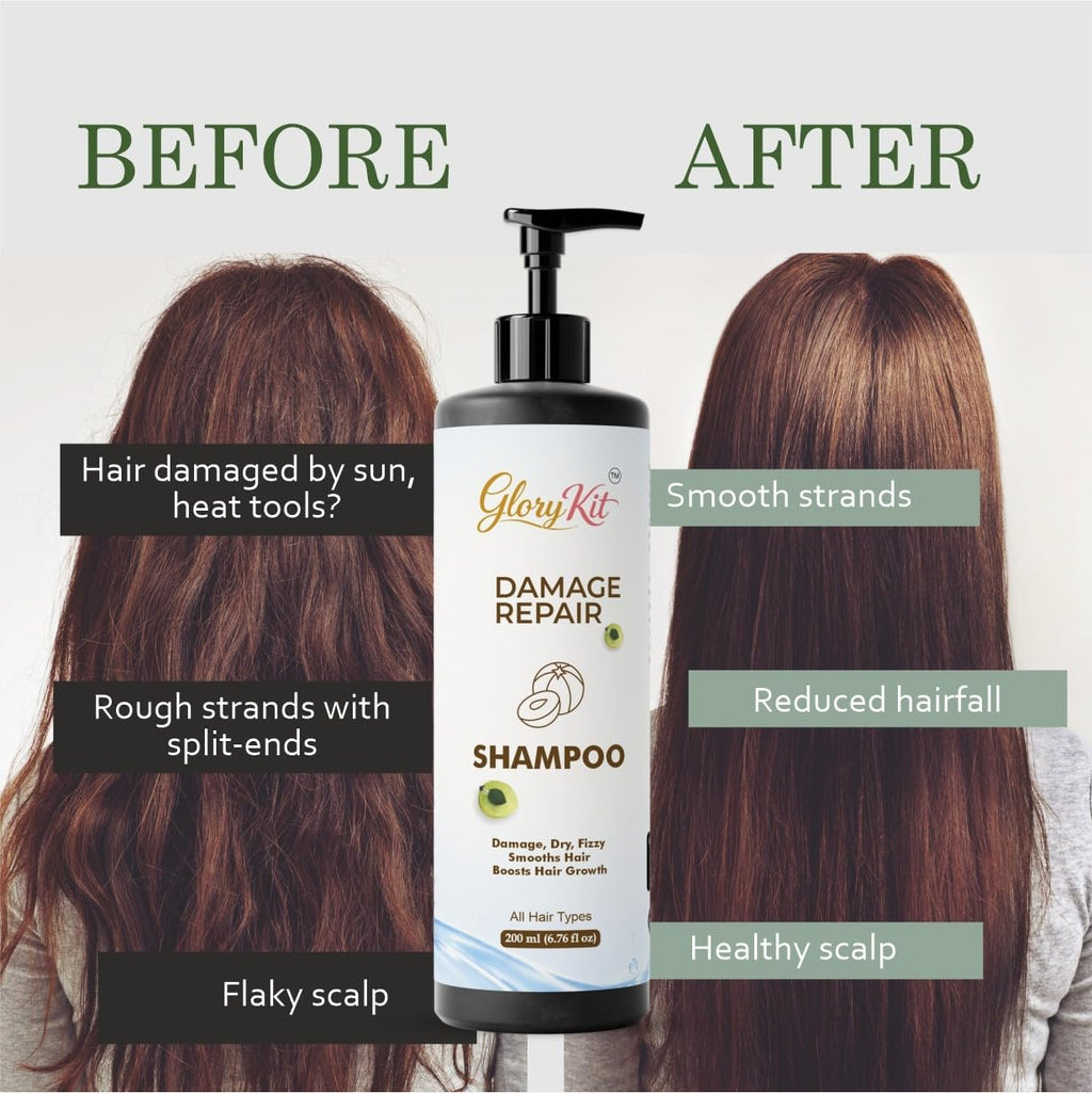 Glory Kit Daily Care Shampoo for Soft & Smooth Hair Feel, Helps Improve Manageability, All Hair Types, 200 ml
